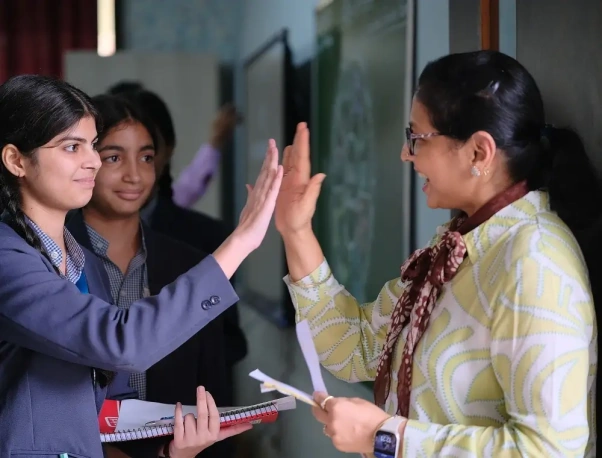 Students in modern classroom